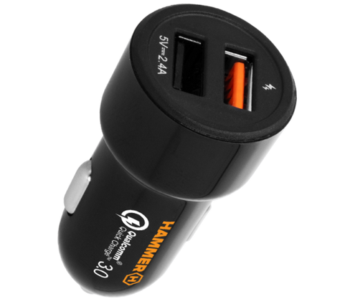 Ładowarka samochodowa Hammer Car Express Charger 2xUSB QuickCharge 3.0 2.4A