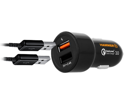 Ładowarka samochodowa Hammer Car Express Charger 2xUSB QuickCharge 3.0 2.4A